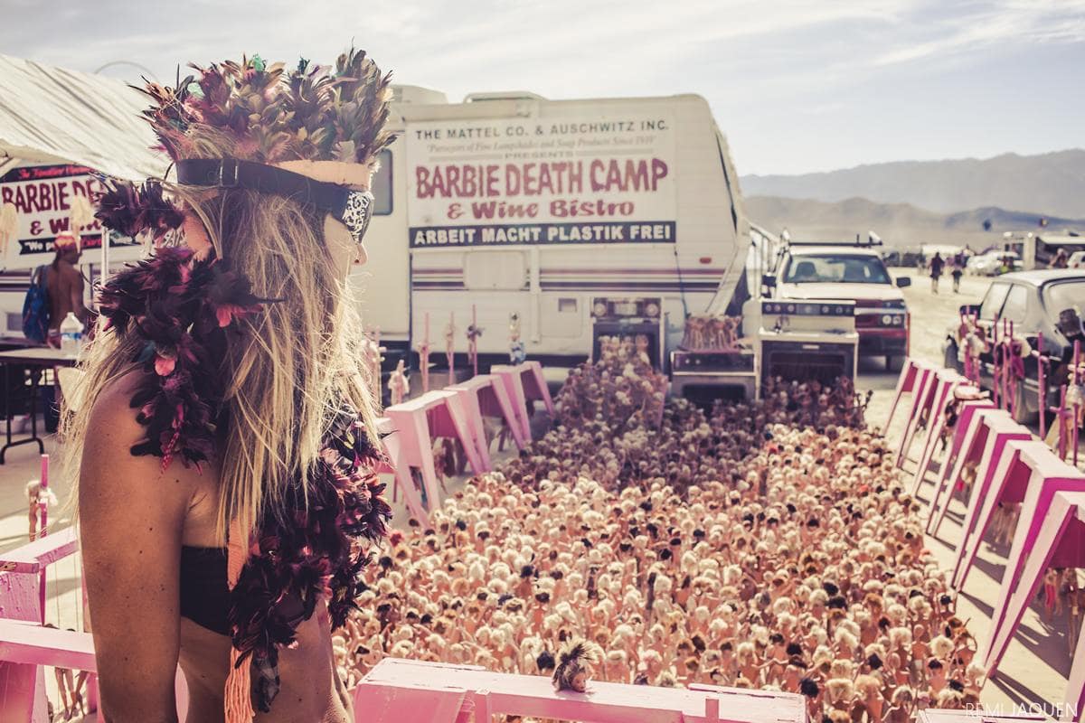Burning Man - Watching barbies walking in hover