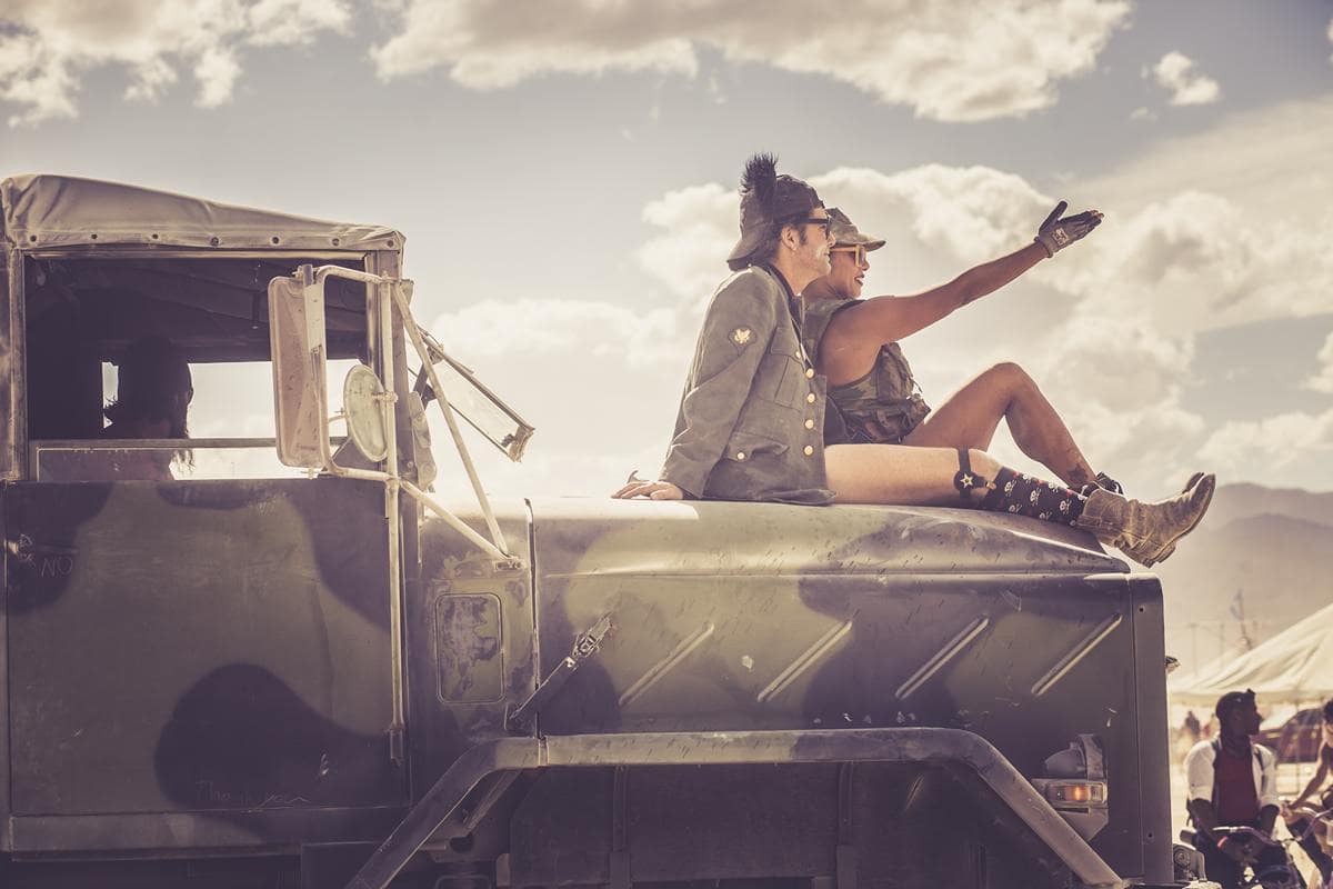 Burning Man - Military truck