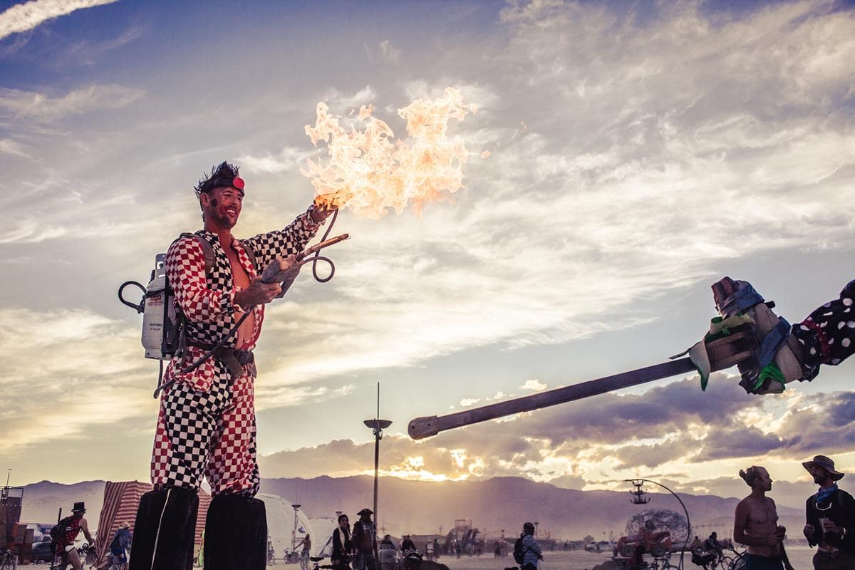 Burning Man - Fire clown