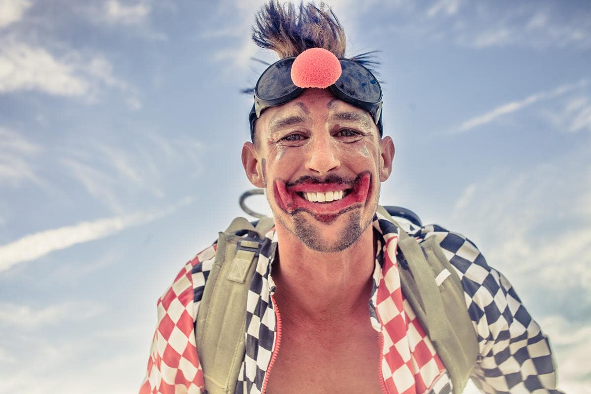 Burning Man - Fire clown portrait