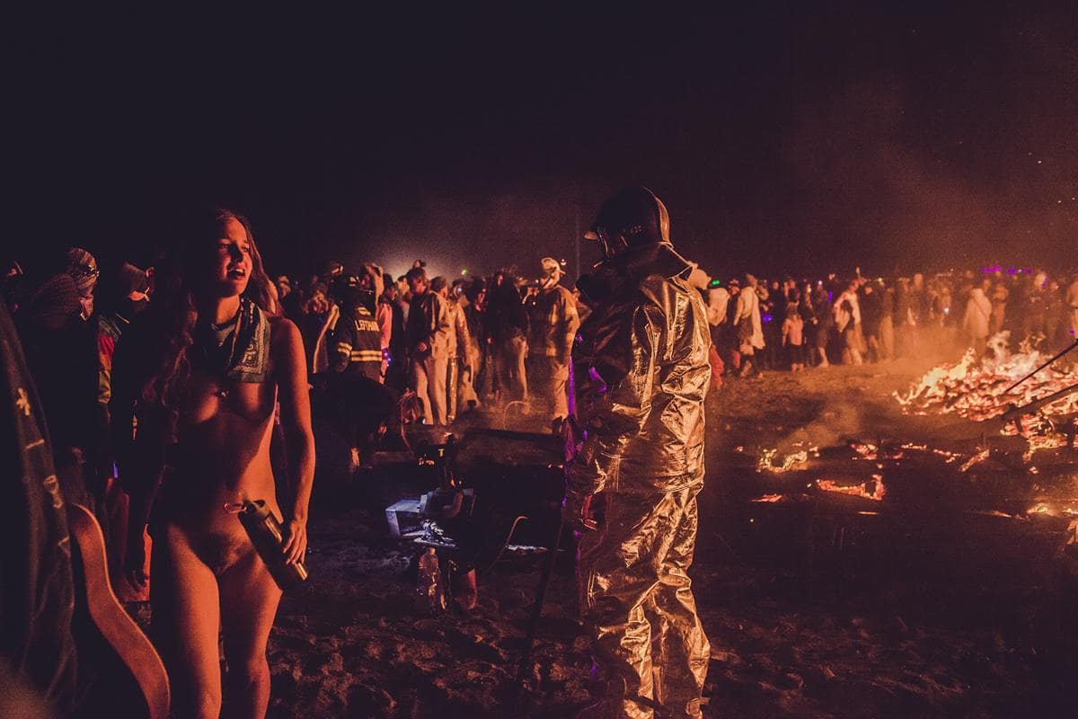 Burning Man - Dancing around the fire