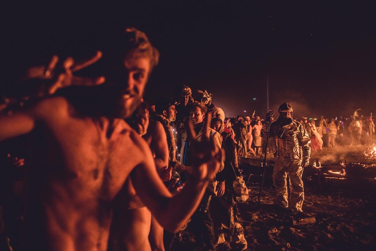 Burning Man - Dancing around the fire