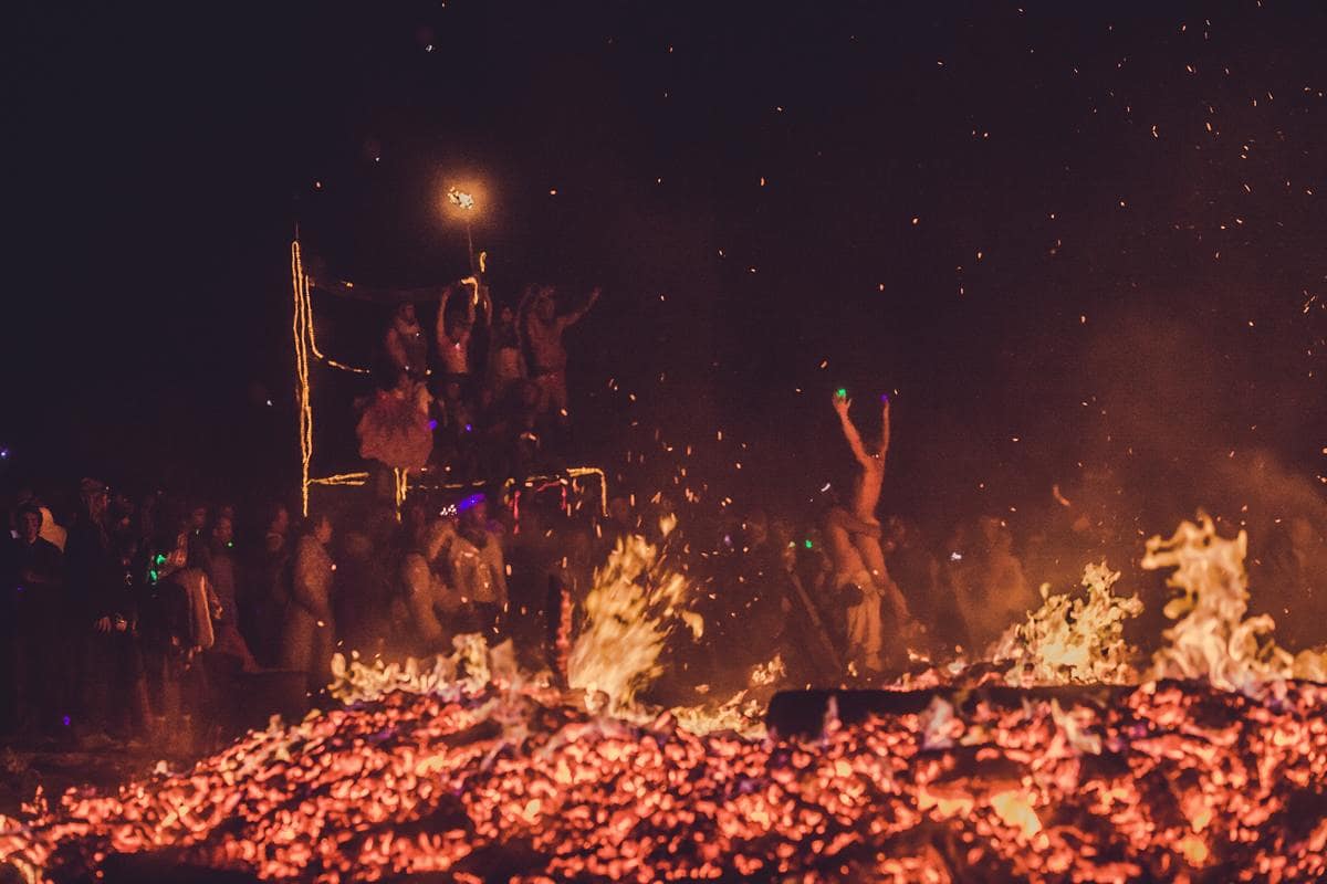 Burning Man - Dancing around the fire