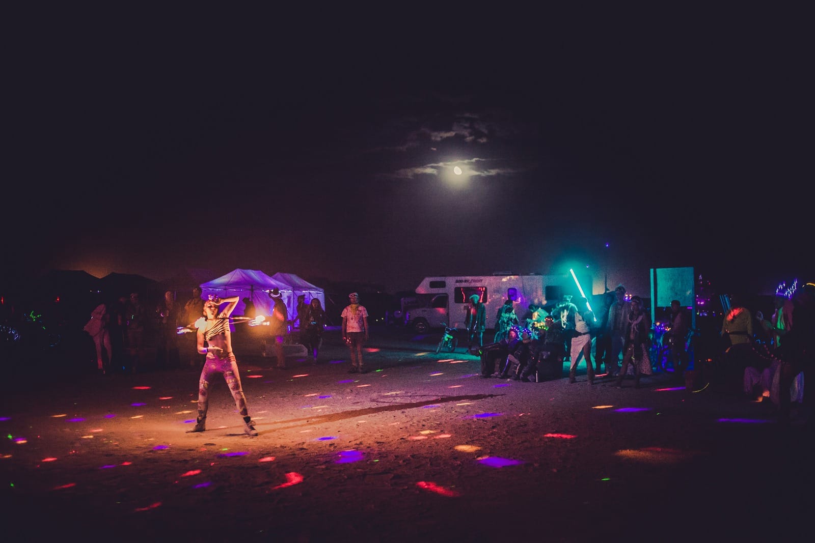Burning Man - Moon and fire