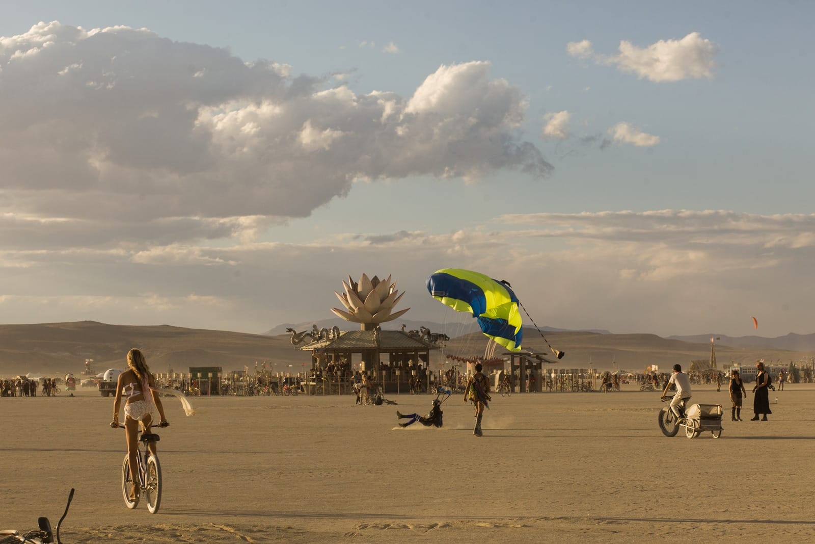 Burning Man - Skydiver landing