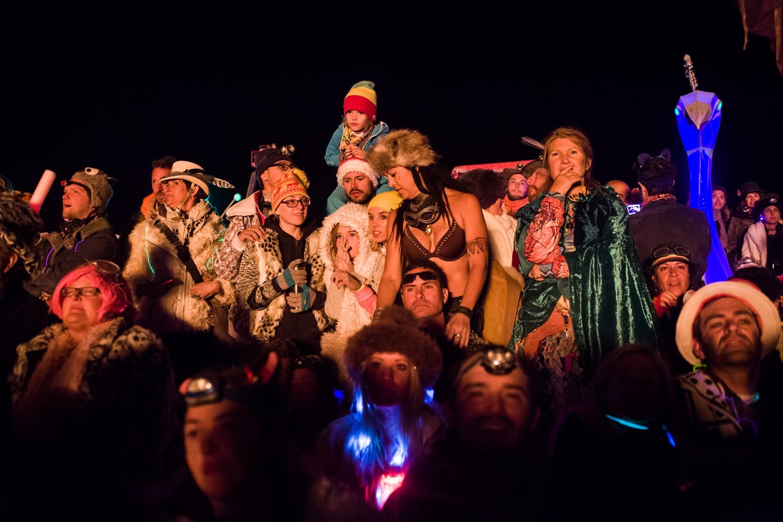 Burning Man - People watching the man burning