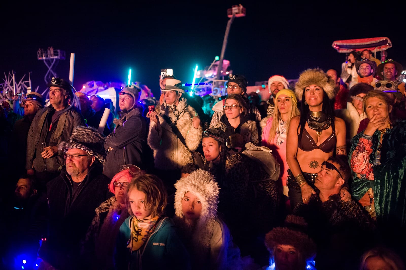 Burning Man - People watching the man burning