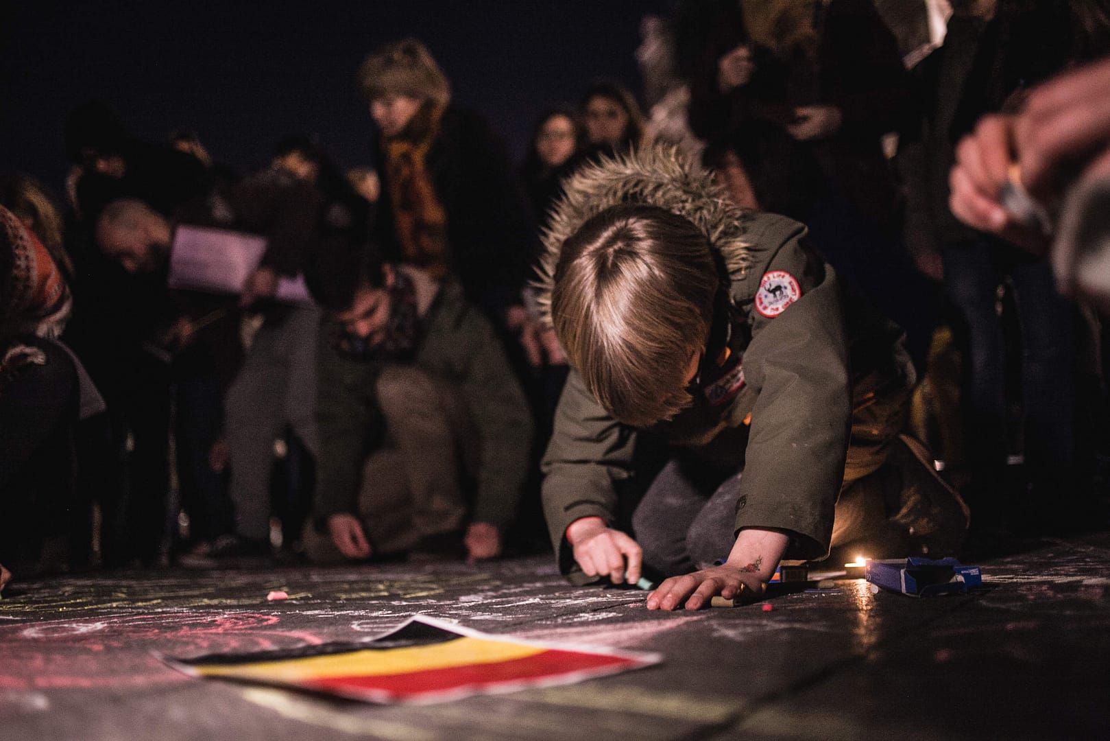 Paris, hôtel de ville, Minute de silence en hommage aux victimes des attentats de Bruxelles